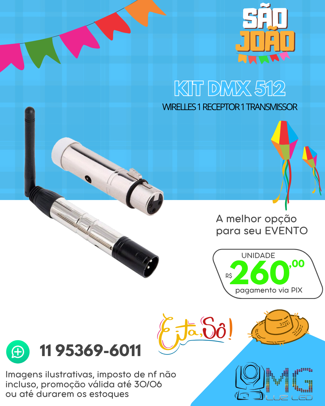 73 KIT DMX 512 WIRELLES 1 RECEPTOR 1 TRANSMISSOR